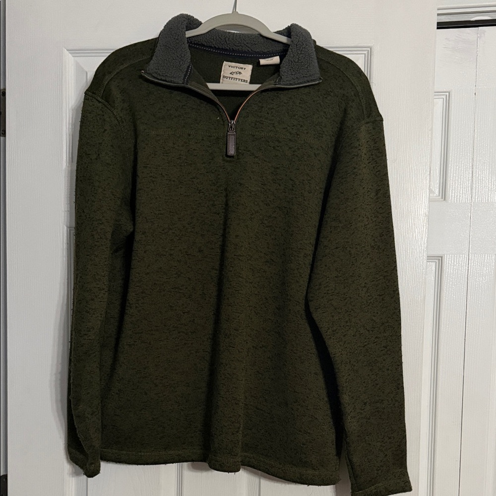 Olive Green Zip-Up Sweater for Men